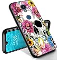 RYUITHDJP for Sharp Rouvo V Phone Case Flowers Skull Design, Phone Case for Sharp Rouvo V Case TPU Stylish Protective Cover