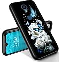 RYUITHDJP for Sharp Rouvo V Phone Case Roses Butterflies Design, Phone Case for Sharp Rouvo V Case TPU Stylish Protective Cover
