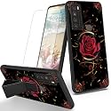 RYUITHDJP for TCL 30XL Phone Case Butterflies Theme with Screen Protector Detachable Stand Phone Case for TCL 30 XL Case Soft TPU Stylish Protective Cover