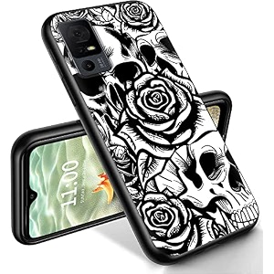 ryuithdjp for tcl 40 xe phone case 65634 roses skull design phone case for tcl 40 xe case tpu stylish protective cover