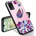 RYUITHDJP for TCL 40 XE Phone Case 6.56" Butterflies Women Design, Phone Case for TCL 40 XE Case TPU Stylish Protective Cover