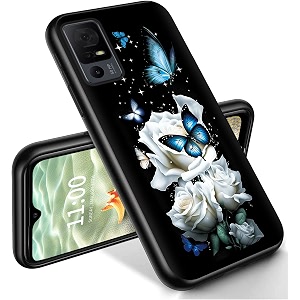 ryuithdjp for tcl 40 xl phone case 67534 roses butterflies design phone case for tcl 40 xl case tpu stylish protective cover