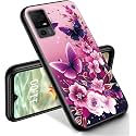 RYUITHDJP for TCL 40 XL Phone Case 6.75" Butterflies Purple Design, Phone Case for TCL 40 XL Case TPU Stylish Protective Cover