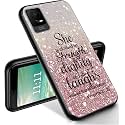 RYUITHDJP for TCL ION X Phone Case 6.0" Quote Shiny Design, Phone Case for TCL ION X Case, for TCL ION V Case TPU Stylish Protective Cover