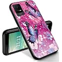 RYUITHDJP for TCL ION X Phone Case 6.0" Butterflies Bling Design, Phone Case for TCL ION X Case, for TCL ION V Case TPU Stylish Protective Cover