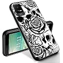 RYUITHDJP for TCL ION X Phone Case 6.0" Roses Skull Design, Phone Case for TCL ION X Case, for TCL ION V Case TPU Stylish Protective Cover