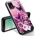 RYUITHDJP for TCL ION X Phone Case 6.0" Butterflies Purple Design, Phone Case for TCL ION X Case, for TCL ION V Case TPU Stylish Protective Cover