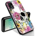 RYUITHDJP for TCL ION X Phone Case 6.0" Flowers Skull Design, Phone Case for TCL ION X Case, for TCL ION V Case TPU Stylish Protective Cover