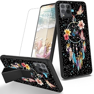 ryuithdjp for tmobile revvl 6 pro 5g phone case dream catcher theme with screen protector detachable stand phone case for t-mobile revvl 6 pro 5g case soft tpu stylish protective cover