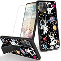 RYUITHDJP for TMobile Revvl 6 Pro 5G Phone Case Astronauts Cute Theme with Screen Protector Detachable Stand Phone Case for T-Mobile Revvl 6 Pro 5G Case Soft TPU Stylish Protective Cover