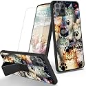 RYUITHDJP for TMobile Revvl 6 Pro 5G Phone Case Cat Paw Theme with Screen Protector Detachable Stand Phone Case for T-Mobile Revvl 6 Pro 5G Case Soft TPU Stylish Protective Cover