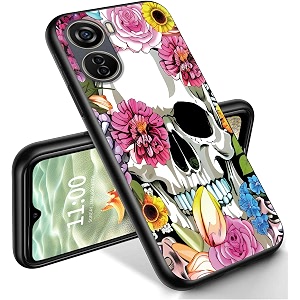 ryuithdjp for zte axon 40 lite phone case 6634 flowers skull design phone case for zte axon 40 lite case tpu stylish protective cover