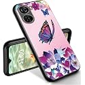 RYUITHDJP for ZTE Axon 40 Lite Phone Case 6.6" Butterflies Women Design, Phone Case for ZTE Axon 40 Lite Case TPU Stylish Protective Cover