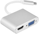 RyzCare USB C to HDMI/VGA Adapter, 2 in 1 USB 3.1 Type C to VGA/HDMI Adapter 4K Gaming Adapter