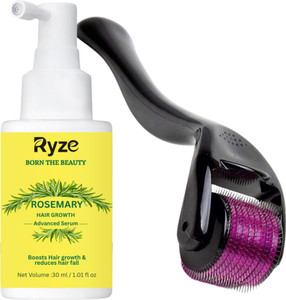 ryze rosemary advanced hair growth serum with derma roller with 3 redensyl 4 anagain 3 baicapil 2 items in the set