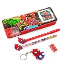 RZA 2023 Pencil Box (5 Items) Combo 1 Pen 1 Pencil 1 Eraser 1 Key Chain Geometry Box (A SpiderXMan, M)