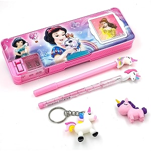 rza plastic magnetic pencil box with calculator amp dual sharpener for kids for schoolemoji stamp with smile design pack of 10 face stamps toys for kids barbiez m multicolor