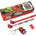 RZA Magnetic Pencil Box with Calculator &amp; Dual Sharpener for Kids for School,SpiderXMan Big Size Cartoon Printed Pencil C+ase for Kids,1 Pencil &amp; Pen,Eraser &amp; Key Chain (SpiderXMan) Pack of 1