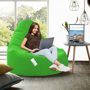 rza01 collection super soft leather fabric bean bag prefilled 4 xl- green
