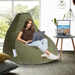 rzl01 collection super soft leather fabric bean bag prefilled 4 xl- black dove splash