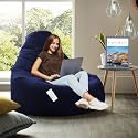 RZK01 Collection Super Soft Leather Fabric Bean Bag Prefilled 4 XL - Navy Blue Mint