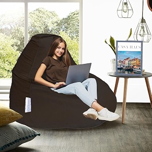 rzl01 collection super soft leather fabric bean bag prefilled 4 xl- black dove splash