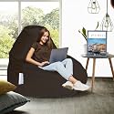 RZL01 Collection Super Soft Leather Fabric Bean Bag Prefilled 4 XL- Black Dove Splash