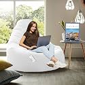 RZM01 Collection Super Soft Leather Fabric Bean Bag Prefilled 4 XL - Super White
