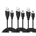 Rzzhgzq 3 Pack 10ft PS3 Controller Charger Cable Charger for Sony Playstation 3 / PS-3 Slim SixAxis Controller,PS3 Charging Cord,PS Move DualShock 3 Remote Charge Wire,Digital Camera, TI84 Plus CE