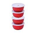S&amp;S QUALITY INTEGRITY INNOVATION Stainless Steel Mixing Bowl - 550ml, Pack of 4, Red