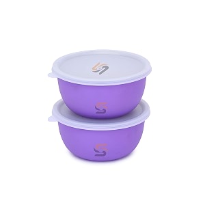 samps microwave bowl serving bowl bowl sets stainless steel kitchen storage bowl serving bowl set kitchen storage oven bowl set microwave kitchen accessories items 550ml-pack of 2 purple