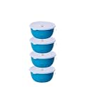 S&amp;S Microwave Bowl, Serving bowl, Bowl Sets, Stainless Steel, Kitchen storage, Bowl, Serving bowl set, Kitchen Storage, Oven bowl set microwave, Kitchen accessories items, 550ml-Pack of 4, Turquoise