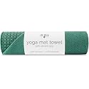 S&T INC. Aura Microfiber Yoga Mat Towel with Grip, 24" x 72", Emerald Green