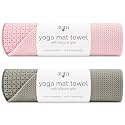 S&amp;T INC. Aura Microfiber Yoga Mat Towel with Grip, 2pk, 24" x 72", Assorted