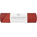 S&T INC. Aura Microfiber Yoga Mat Towel with Grip, 24" x 72", Rust Red