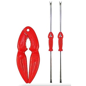 sbanjali shalu bhai red 3pcs sea food tool multipurpose crackers shell fish lobster crab cutter amp nut crackerkitchen knife set 3pcs