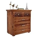 S H Arts Wooden Sideboard Cabinet | Chest Drawer | Chest of Drawers for Living Room | Dresser 5 Drawer Cabinet Kitchen Cabinet | Free Standing Movable Tv Unit Sideboard Table
