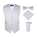 S.H. Churchill &amp; Co. Men's 4 Piece Vest Set, with Bow Tie, Neck Tie &amp; Pocket Hankie
