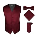 S.H. Churchill &amp; Co. Men's 4 Piece Vest Set, with Bow Tie, Neck Tie &amp; Pocket Hankie
