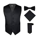 S.H. Churchill &amp; Co. Men's 4 Piece Vest Set, with Bow Tie, Neck Tie &amp; Pocket Hankie