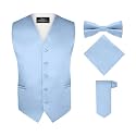 S.H. Churchill &amp; Co. Men's 4 Piece Vest Set, with Bow Tie, Neck Tie &amp; Pocket Hankie