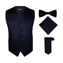 S.H. Churchill &amp; Co. Men's 4 Piece Vest Set, with Bow Tie, Neck Tie &amp; Pocket Hankie