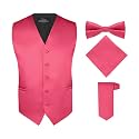 S.H. Churchill &amp; Co. Men's 4 Piece Vest Set, with Bow Tie, Neck Tie &amp; Pocket Hankie