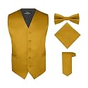 S.H. Churchill &amp; Co. Men's 4 Piece Vest Set, with Bow Tie, Neck Tie &amp; Pocket Hankie