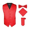 S.H. Churchill &amp; Co. Men's 4 Piece Vest Set, with Bow Tie, Neck Tie &amp; Pocket Hankie