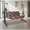 Swing (Jhula) With Stand For Home Indoor/Balcony/Garden/Patio (Two Seater, Black, Metal) - 152 Cm, 132 Cm
