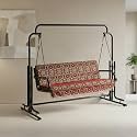 Swing (Jhula) with Stand for Home Indoor/Balcony/Garden/Patio (Three Seater, Black)