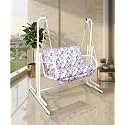 Swing (Jhula) with Stand for Home Indoor/Balcony/Garden/Patio (Single Seater, White)