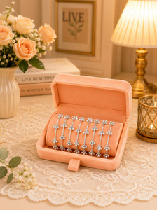 S K JEWELS Alloy Silver Bracelet Set