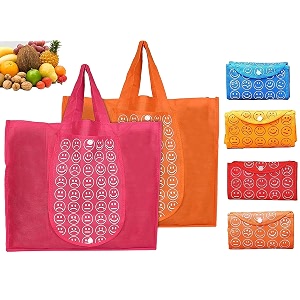 s l fabric foldable amp reusable shopping bag 32 x 30 cm_multicolour